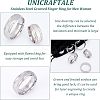 8Pcs 8 Size 201 Stainless Steel Grooved Finger Ring for Men Women RJEW-DC0001-11-4