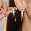 Brass Rhinestone Stud Earrings FS-WG4CB7C-03-1