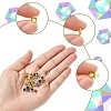 30Pcs 15 Colors Square Rack Plating Brass Glass Charms KK-FS0001-40-2