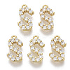 Brass Micro Pave Cubic Zirconia Charms KK-T060-05-S-G-NF-1
