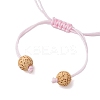 Natural Lava Rock & Natural Rose Quartz & Glass Seed Beaded Braided Bracelets BJEW-MZ00063-02-4