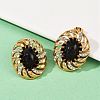 Oval 304 Stainless Steel Stud Earrings EJEW-M105-05G-4