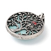 Synthetic Turquoise Tree of Life with Owl Pendants G-L524-15AS-03-2