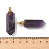 Faceted Natural Amethyst Pointed Pendants G-H252-F01A-3