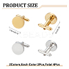 4Pcs 2 Colors Stainless Steel Cuff Button STAS-WR0001-03-2