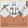 6 Pairs 6 Style Rhombus & Rectangle & Oval Synthetic Turquoise Dangle Stud Earrings EJEW-AN0001-05-3