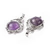 Natural Amethyst Pendants G-P496-05P-20-3