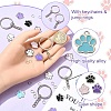 DIY Paw Print Alloy Enamel Pendants Keychain Making Kits DIY-YW0010-02-3