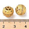 Brass Micro Pave Cubic Zirconia Beads KK-A254-22G-2
