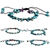 5Pcs 5 Styles Adjustable Braided Nylon Cord Anklets AJEW-SZ0001-63-1