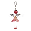 6Pcs 6 Colors Fairy Alloy Beaded & Glass & Acrylic Beaded Pendant Decoration HJEW-JM03064-4