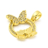 Brass Micro Pave Clear Cubic Zirconia Pendants KK-P263-03C-G-2