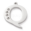 Tarnish Resistant 304 Stainless Steel Letter Pendant Rhinestone Settings LS-STAS-J028-01Q-1