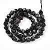 Dyed Natural Sesame Jasper Beads Strands G-T139-8mm-47B-2