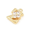 Brass Micro Pave Clear Cubic Zirconia Charms KK-Z151-18G-Z-2