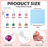 64Pcs 8 Styles Glass & Alloy Pendants PALLOY-TA00177-5