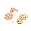 304 Stainless Steel Enamel Stud Earrings EJEW-S226-01G-01-3