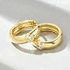 Flat Round Brass Micro Pave Clear Cubic Zirconia Hoop Earrings EJEW-D311-100G-1