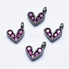 Brass Micro Pave Cubic Zirconia Charms RB-I078-66B-NR-1