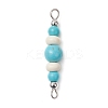 10Pcs Dyed Synthetic Turquoise Round Rondelle Beaded Connector Charms PALLOY-JF03988-01-S-1