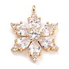 Brass Micro Pave Clear Cubic Zirconia Pendants ZIRC-L097-036G-1