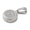 Ion Plating(IP) 304 Stainless Steel Micro Pave Cubic Zirconia Pendants STAS-Z107-02P-01-2