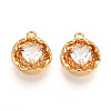 Brass Micro Pave Cubic Zirconia Charms KK-N262-114A-G-1
