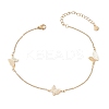 304 Stainless Steel Butterfly Link Chain Anklets for Women AJEW-AN00700-2