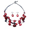 Retro Alloy Resin Dangle Earrings & Multi-Layered Necklaces Sets FS-WG198EF-03-2