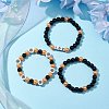 3Pcs 3 Styles Halloween Themed 8mm Round Glass Pearl Beaded Stretch Bracelet Sets BJEW-JB10849-2