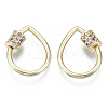 Brass Micro Pave Cubic Zirconia Screw Carabiner Lock Charms KK-R136-069E-NF-2