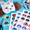 4Pcs 4 Styles Eye PVC Self-Adhesive Stickers DIY-PH0032-300-4