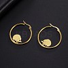 304 Stainless Steel Hedgehog Beaded Hoop Earrings LS-EJEW-F320-02G-5