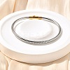 304 Stainless Steel Twisted Rope Shape Bangles for Women BJEW-C091-02B-GP-1