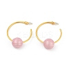 Round Brass Enamel Hoop Earrings for Women EJEW-Q391-35G-02-2