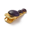 Natural Amethyst Alligator Hair Clips G-B042-03G-02-3