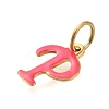 Ion Plating(IP) 304 Stainless Steel Enamel Alphabet Charms STAS-F308-02G-P-2