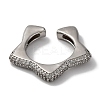 Rack Plating Star Brass Cubic Zirconia Open Cuff Rings for Women RJEW-S242-02P-C-2