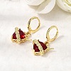 Heart Brass Glass Hoop Earrings EJEW-P333-09A-G-2