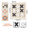  3 Sets 3 Colors Wood Tic Tac Toe Board Game AJEW-NB0005-35-2