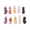 10Pcs 5 Colors 12 Constellation Natural Citrine & Golden Sheen Obsidian & Rose Quartz & South Red Agate & Amethyst Pendants PALLOY-JF02839-09-1