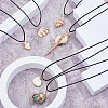 6Pcs 6 Style Natural Shell Pendant Necklaces Set with Wax Cords for Women NJEW-AN0001-42-5