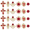 24Pcs 6 Styles Alloy Rhinestone Pendants ENAM-PH0003-27-1