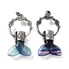 Natural Colorful Fluorite Whale Tail Big Pendants G-Q163-03AS-02-1