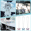 3Pcs Butterfly Alloy Glass Pendant Decoration HJEW-PH02100-5