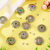 10Pcs 5 Colors Tibetan Style Flat Round Alloy with Resin Decorative Rivets BUTT-TA0001-31B-7