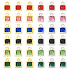 72Pcs 12 Styles Rack Plating Brass Glass Charms KK-TA0001-78-2