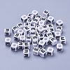 Chunky Letter E Acrylic Cube Beads for Kids Jewelry X-PL37C9129-E-1