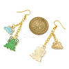 Alloy Enamel Frog Dangle Earrings with Iron Earring Pins for Women EJEW-JE05421-03-2