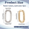 8Pcs 2 Colors Brass Spring Gate Rings KK-SC0005-56-2